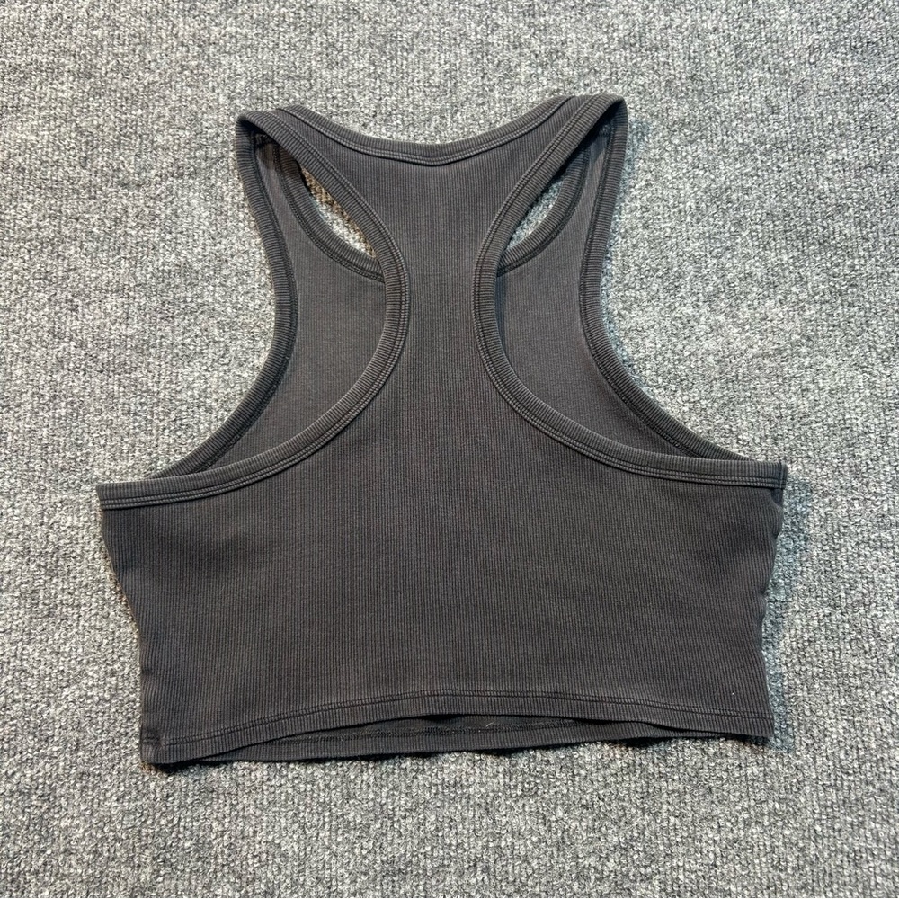 ALO Yoga Black Ribbed Racerback Crop Tank - Picture 7 of 8